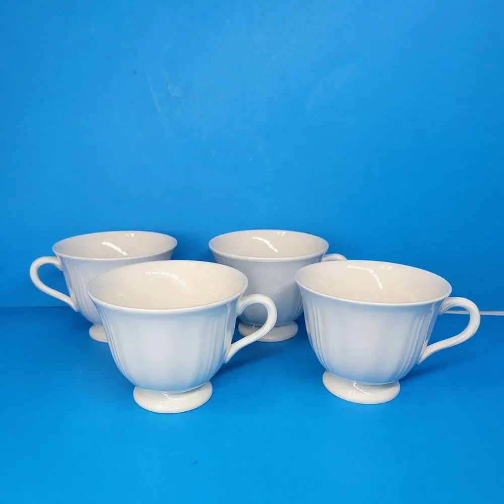 Wedgwood Of Etruria And Barlaston Queens Shape Set Of 4 Cups With No Saucers VGC